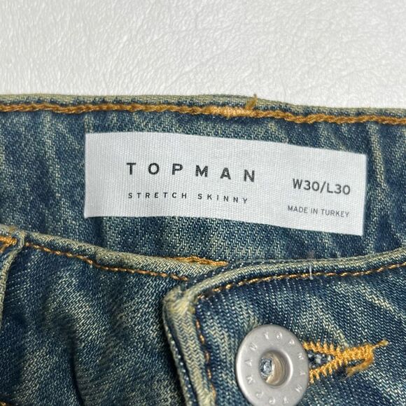 TopMan | NWT Destroyed Stretch High Rise Button Fly Skinny Jeans - Picture 6 of 6